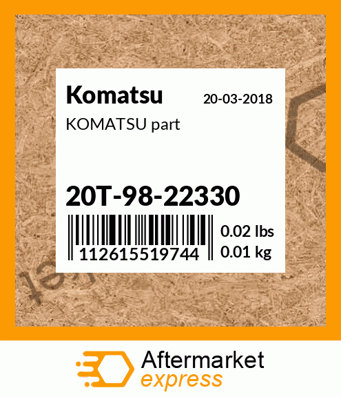 KOMATSU part 20T-98-22330