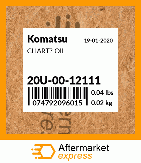 Spare part 20U-00-12111 + CHART? OIL