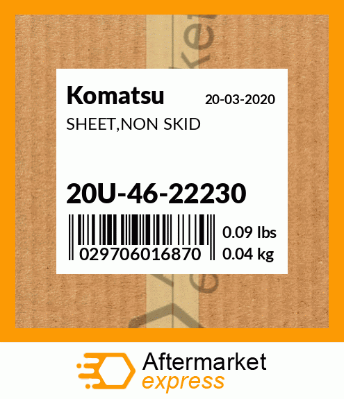 Spare part 20U-46-22230 + SHEET,NON SKID