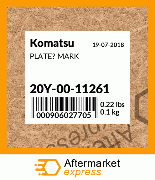 Spare part 20Y-00-11261 + PLATE? MARK