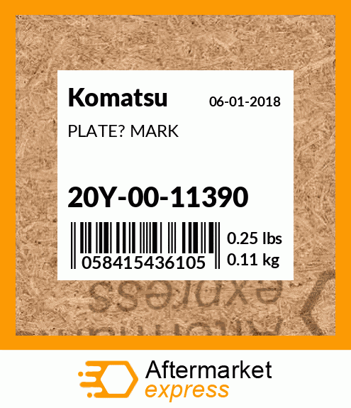 Spare part 20Y-00-11390 + PLATE? MARK