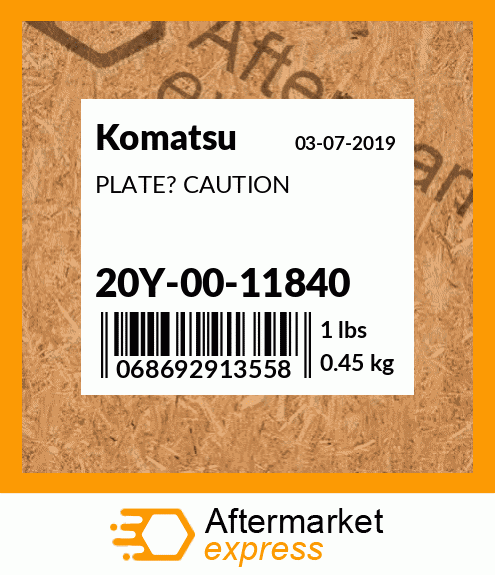 Spare part 20Y0011840 + PLATE? CAUTION