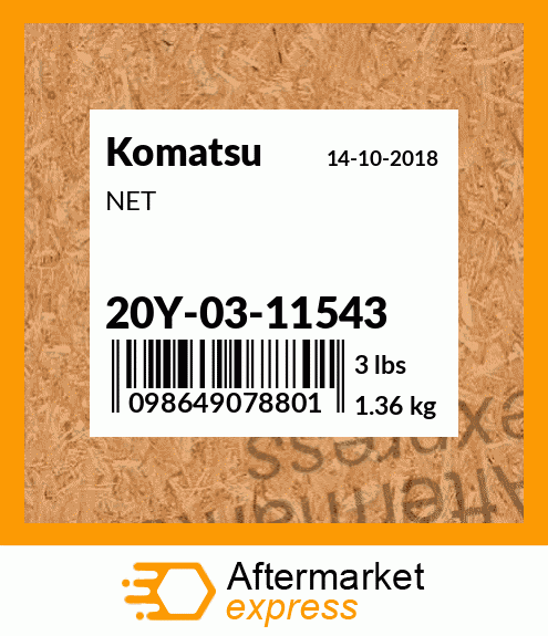 Spare part 20Y-03-11543 + NET