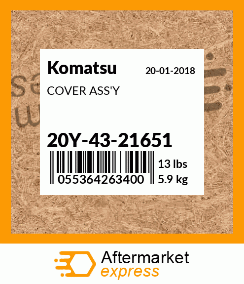 Spare part 20Y-43-21651 + COVER ASS'Y