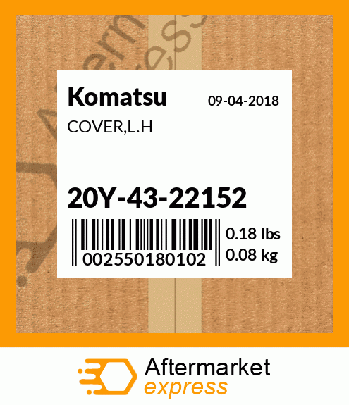 Spare part 20Y-43-22152 + COVER,L.H