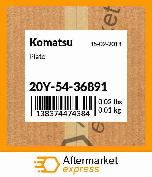 Spare part 20Y-54-36891 + Plate