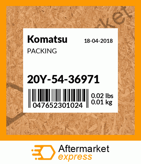 Spare part 20Y-54-36971 + PACKING