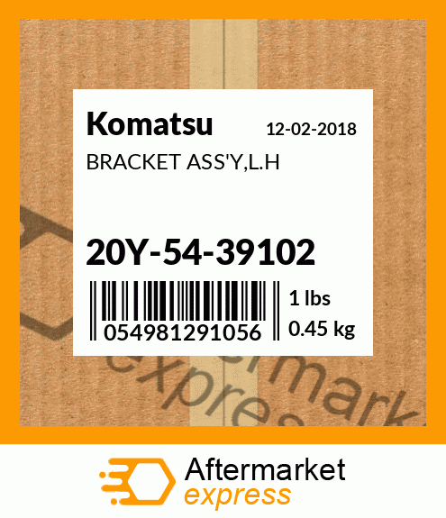 Spare part 20Y-54-39102 + BRACKET ASS'Y,L.H