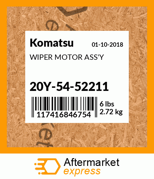 Spare part 20Y5452211 + WIPER MOTOR ASS'Y