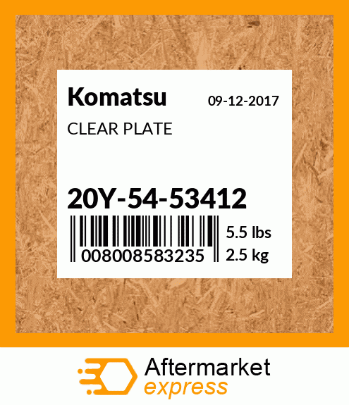 Spare part 20Y-54-53412 + CLEAR PLATE