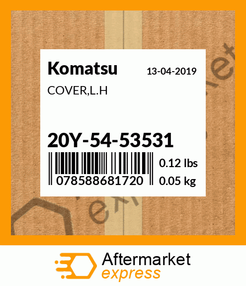 Spare part 20Y-54-53531 + COVER,L.H