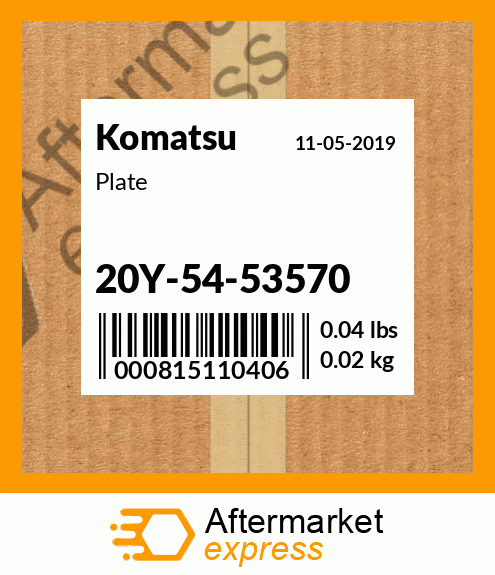 Spare part 20Y-54-53570 + Plate