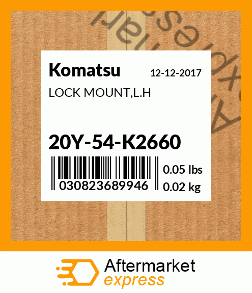 Spare part 20Y-54-K2660 + LOCK MOUNT,L.H