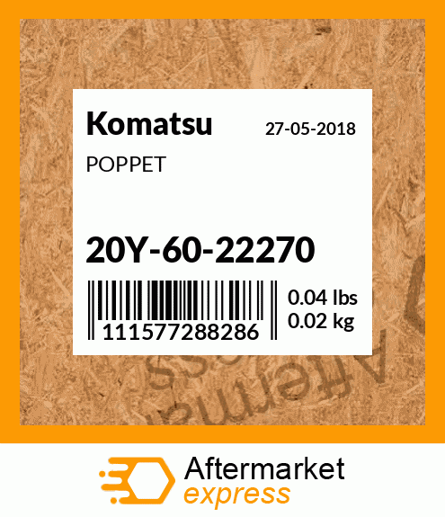 Spare part 20Y-60-22270 + POPPET