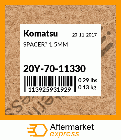 Spare part 20Y7011330 + SPACER? 1.5MM