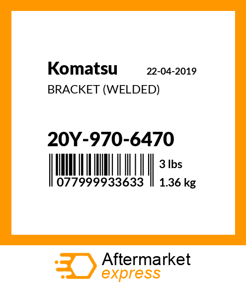 Spare part 20Y-970-6470 + BRACKET (WELDED)