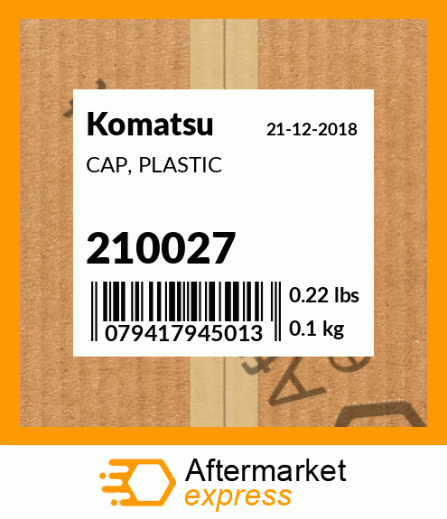 Spare part 210027 + CAP, PLASTIC