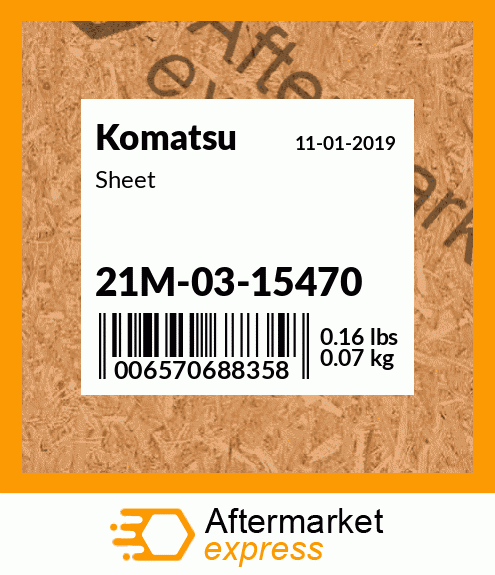 Spare part 21M-03-15470 + Sheet