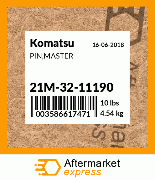 Spare part 21M-32-11190 + PIN,MASTER