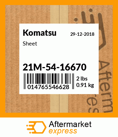 Spare part 21M-54-16670 + Sheet