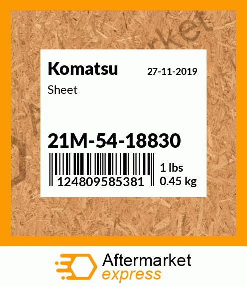 Spare part 21M-54-18830 + Sheet