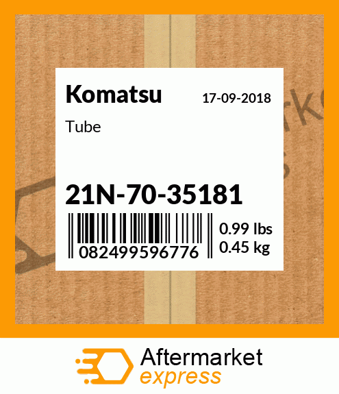 Spare part 21N-70-35181 + Tube