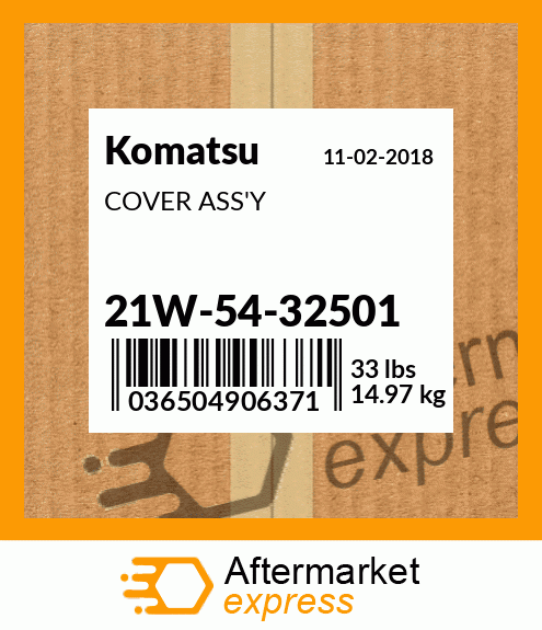 Spare part 21W-54-32501 + COVER ASS'Y