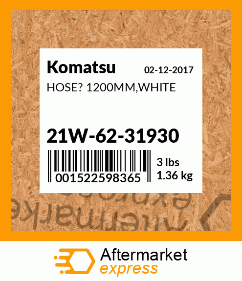 Spare part 21W-62-31930 + HOSE? 1200MM,WHITE