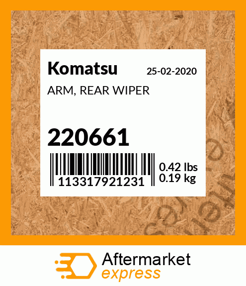 Spare part 220661 + ARM, REAR WIPER