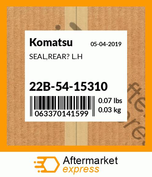 Spare part 22B-54-15310 + SEAL,REAR? L.H