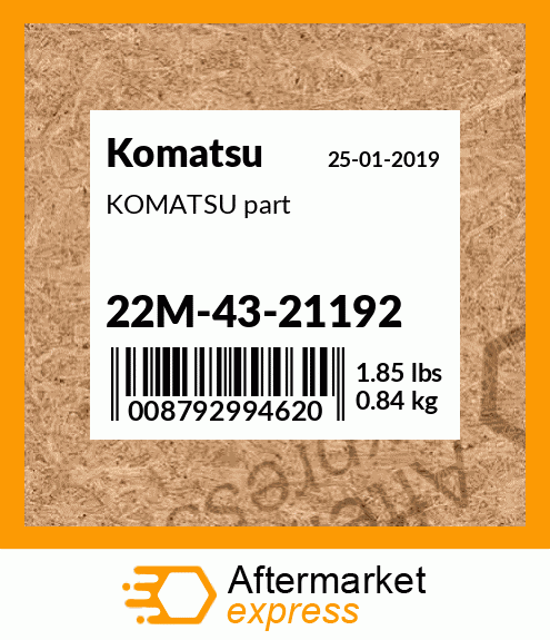KOMATSU part 22M-43-21192