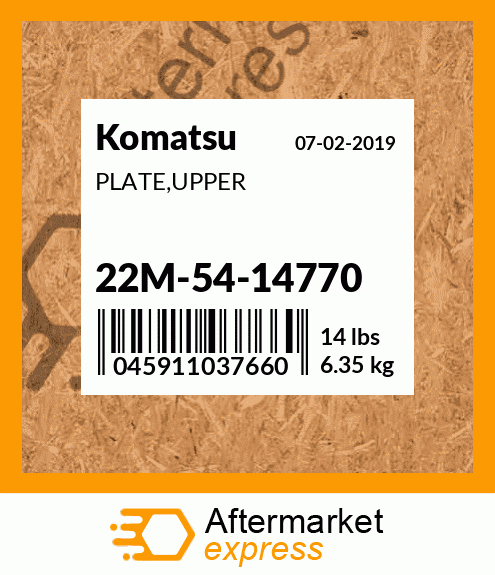 Spare part 22M-54-14770 + PLATE,UPPER