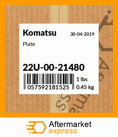 Spare part 22U-00-21480 + Plate