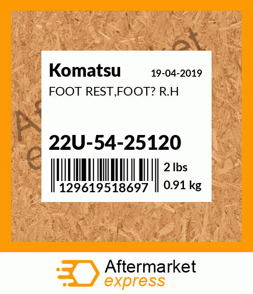 Spare part 22U-54-25120 + FOOT REST,FOOT? R.H