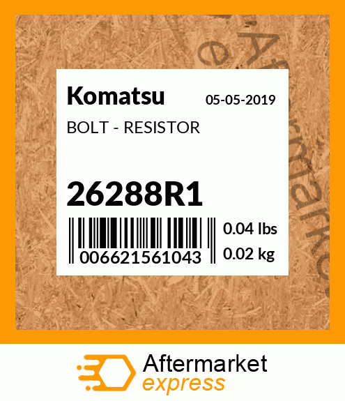 Spare part 26288R1 + BOLT - RESISTOR