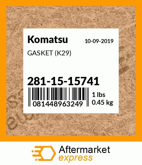 Spare part 281-15-15741 + GASKET (K29)