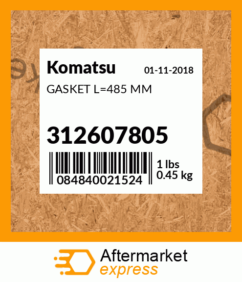 Spare part 312607805 + GASKET L=485 MM