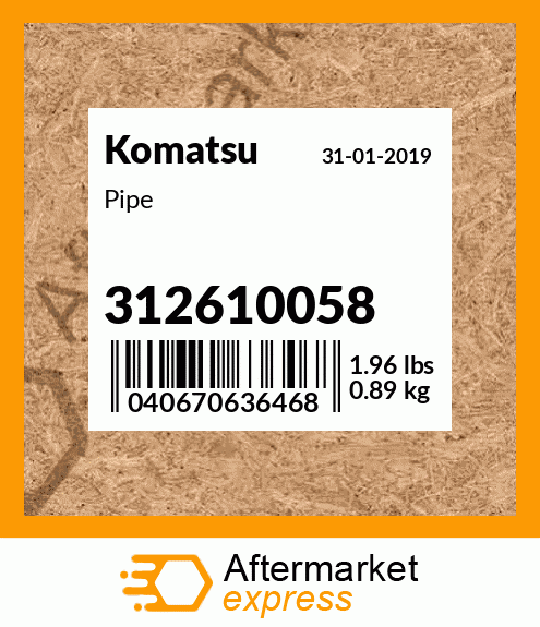 Spare part 312610058 + Pipe