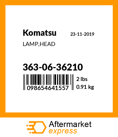 Spare part 363-06-36210 + LAMP,HEAD