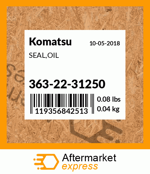 Spare part 363-22-31250 + SEAL,OIL