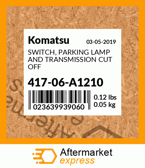 Spare part 417-06-A1210 + SWITCH, PARKING LAMP AND TRANSMISSION CUT OFF