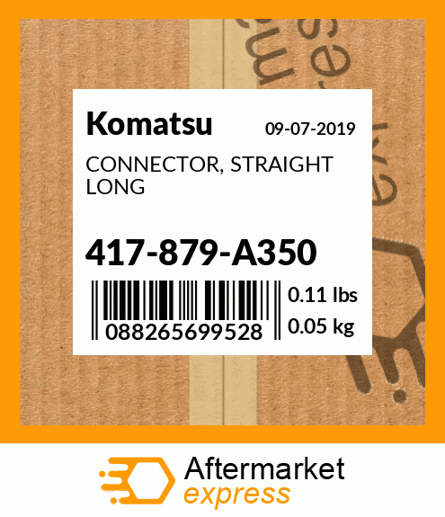 Spare part 417-879-A350 + CONNECTOR, STRAIGHT LONG