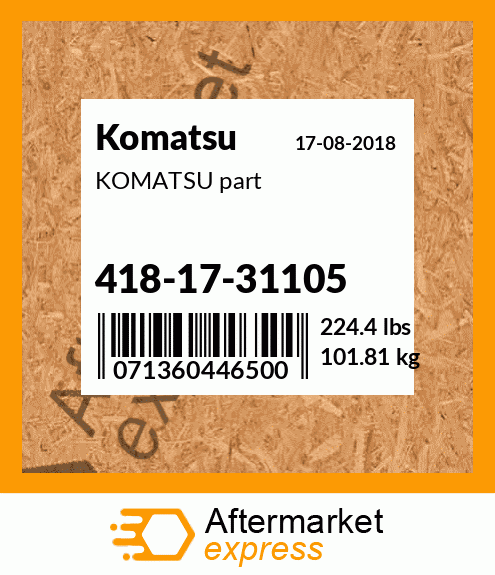 KOMATSU part 418-17-31105