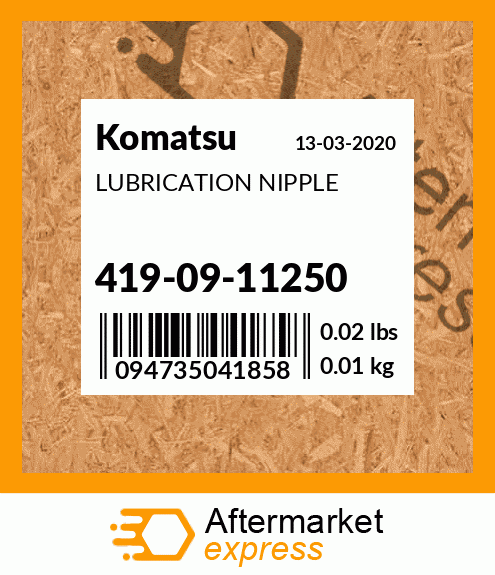 Spare part 4190911250 + LUBRICATION NIPPLE