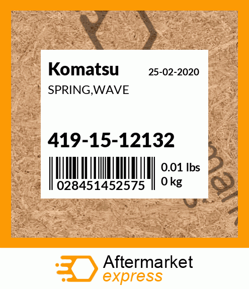 Spare part 419-15-12132 + SPRING,WAVE