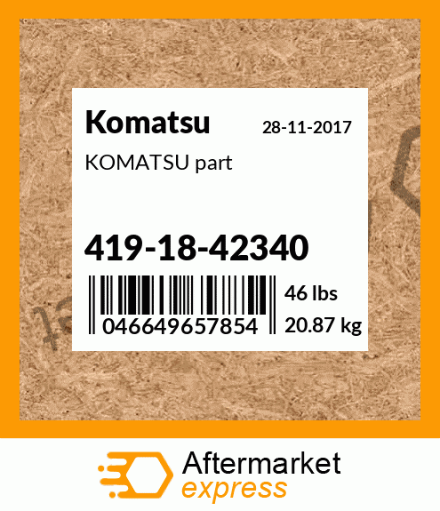 KOMATSU part 419-18-42340