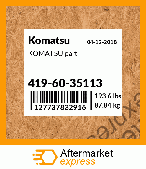 KOMATSU part 419-60-35113
