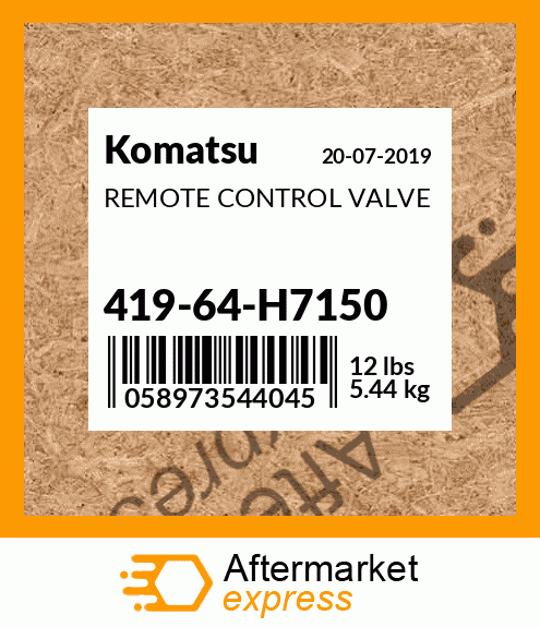 Spare part 419-64-H7150 + REMOTE CONTROL VALVE