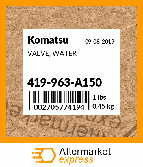 Spare part 419-963-A150 + VALVE, WATER