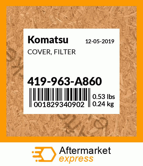 Spare part 419-963-A860 + COVER, FILTER